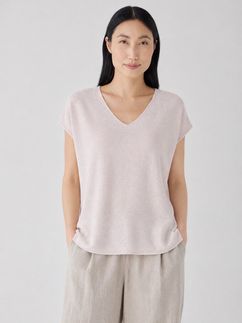Nwt Eileen Fisher Soft Pale Pink V-Neck Tank